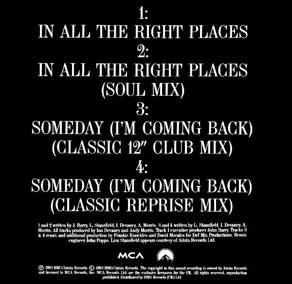 Lisa Stansfield In All The Right Places CD singolo