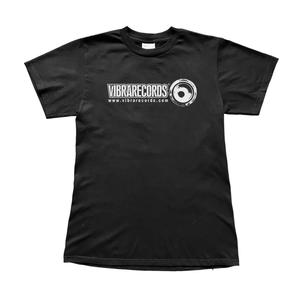 Vibrarecords Tee maglietta nera cotone