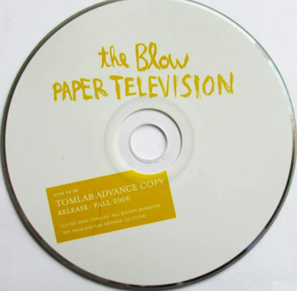 The Blow Paper Television CD promo indie rock