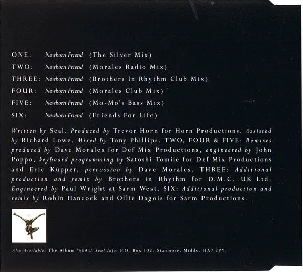 Seal Newborn Friend CD singolo remix 1994 house