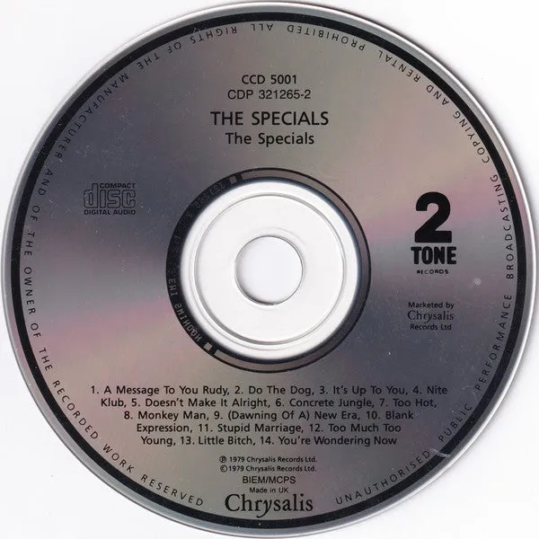 The Specials Specials CD album ristampa ska