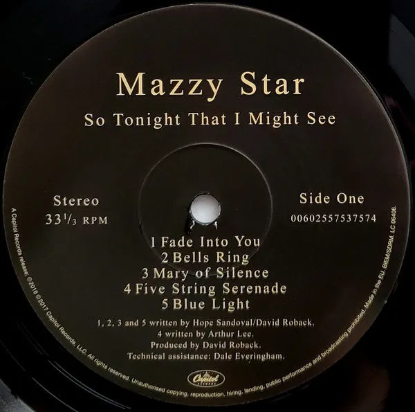Mazzy Star So Tonight That I Might See vinile LP dream pop