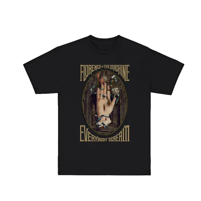 Florence Machine Everybody Scream Maglietta Nera Cotone
