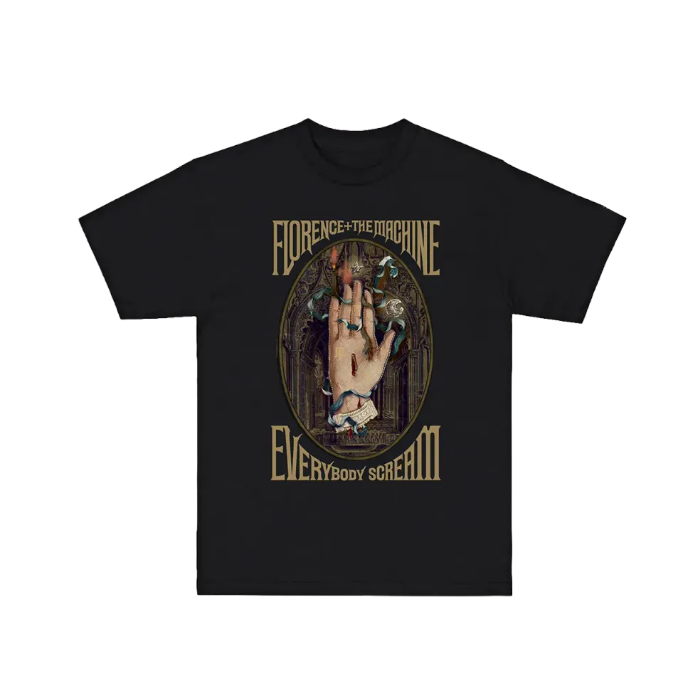 Florence Machine Everybody Scream Maglietta Nera Cotone