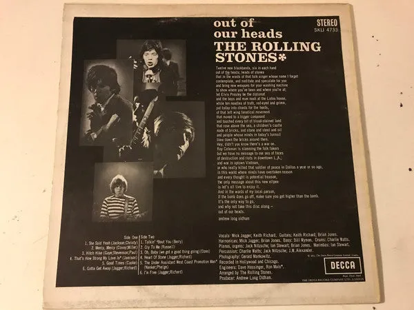 Rolling Stones Out Of Our Heads vinile LP ristampa italiana