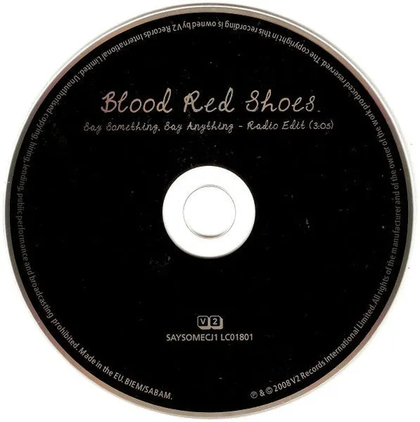 Blood Red Shoes Say Something Say Anything CD singolo promo VG+