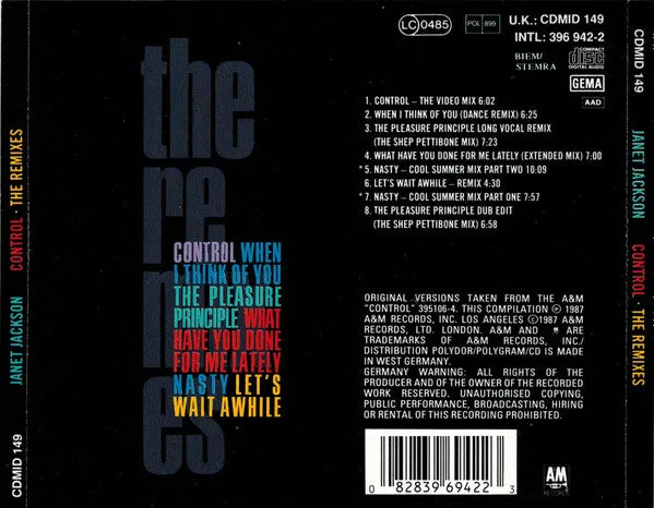 Janet Jackson Control Remixes CD compilation