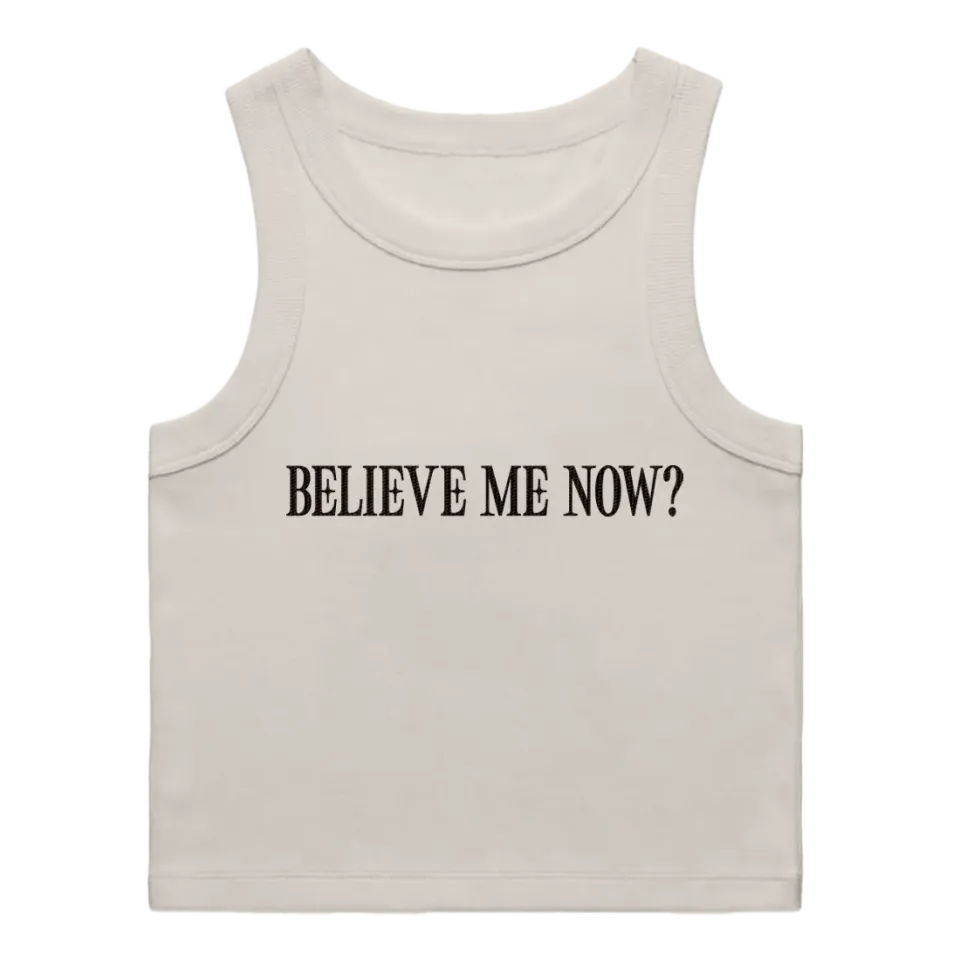 Becky Hill Believe Me Now? canotta bianca ricamata