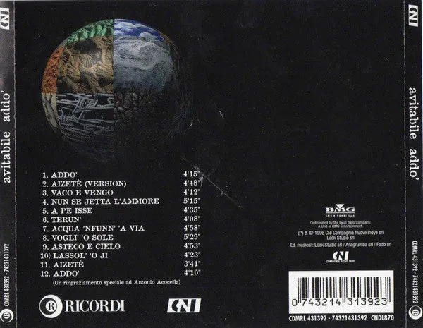 Avitabile Addò CD album usato reggae dub 1996
