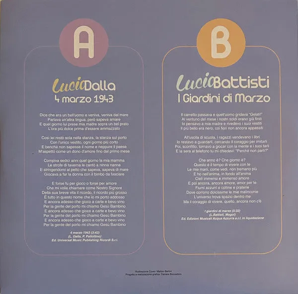 Lucio Dalla e Battisti L'Alba di Lucio vinile 12 blu numerato
