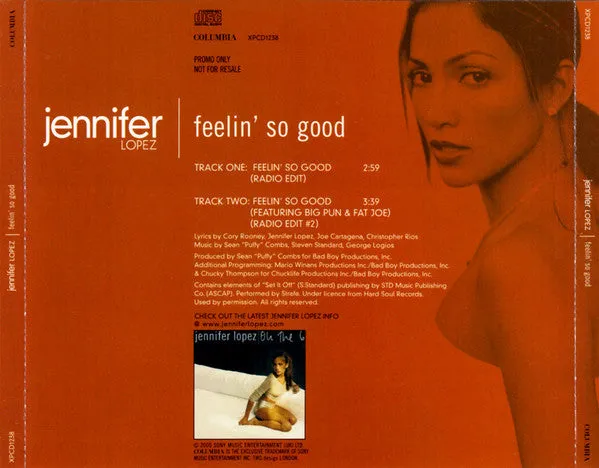 Jennifer Lopez Feelin' So Good CD singolo promo 2000