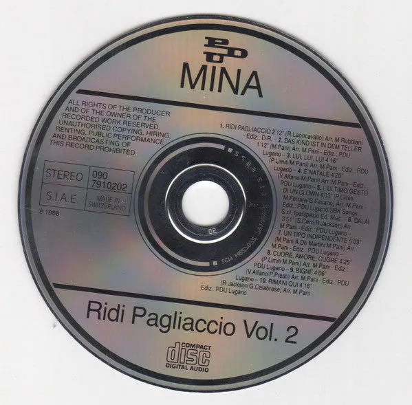 Mina Ridi Pagliaccio 2xCD usato VG+ pop