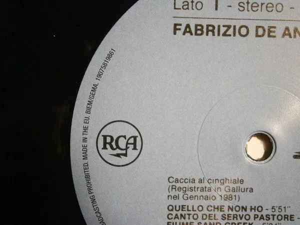 Fabrizio De André 1981 LP vinile 180g rimasterizzato