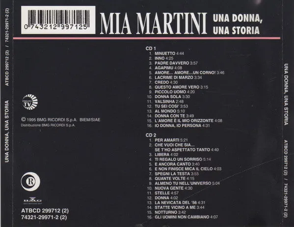 Mia Martini Una Donna Una Storia 2xCD compilation VG+