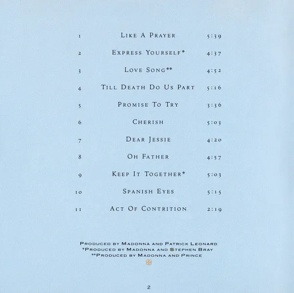 Madonna Like A Prayer CD album Europa 1989
