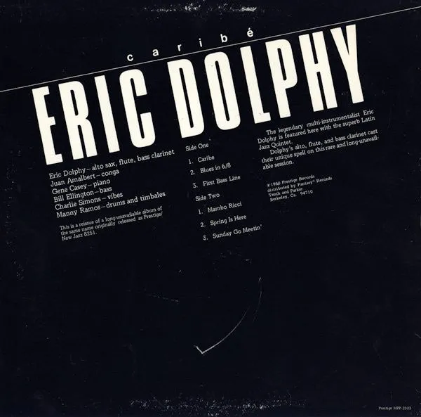 Eric Dolphy Caribé LP vinile ristampa latin jazz