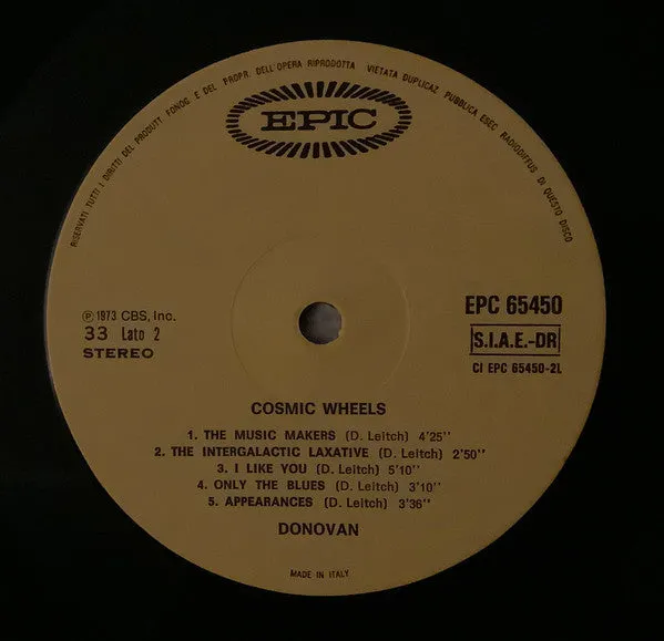 Donovan Cosmic Wheels vinile LP gatefold Italia 1973