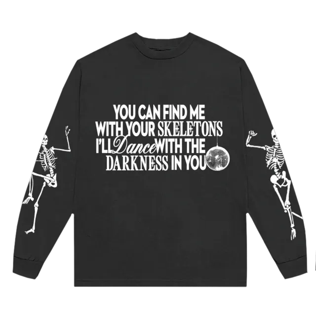 Dance With The Darkness Longsleeve Nera Scheletro