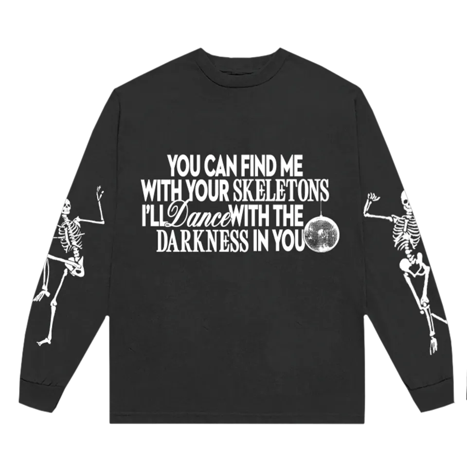 Dance With The Darkness Longsleeve Nera Scheletro