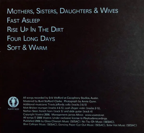 Voxtrot Mothers Sisters Daughters & Wives CD EP 2006