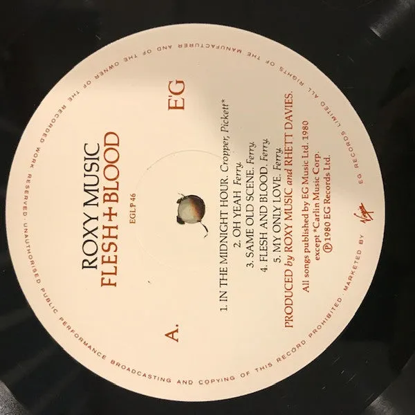 Roxy Music Flesh+Blood LP vinile ristampa 1987 NM