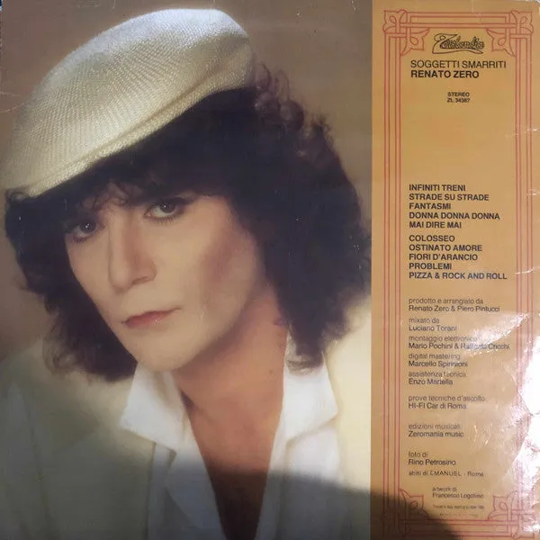 Renato Zero Soggetti Smarriti Vinile LP 1986 usato VG