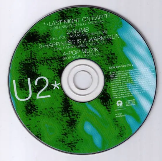 U2 Last Night On Earth CD singolo 1997 remix