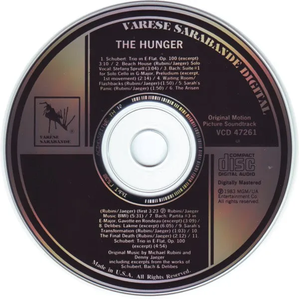 Rubini Jaeger The Hunger CD colonna sonora ambient