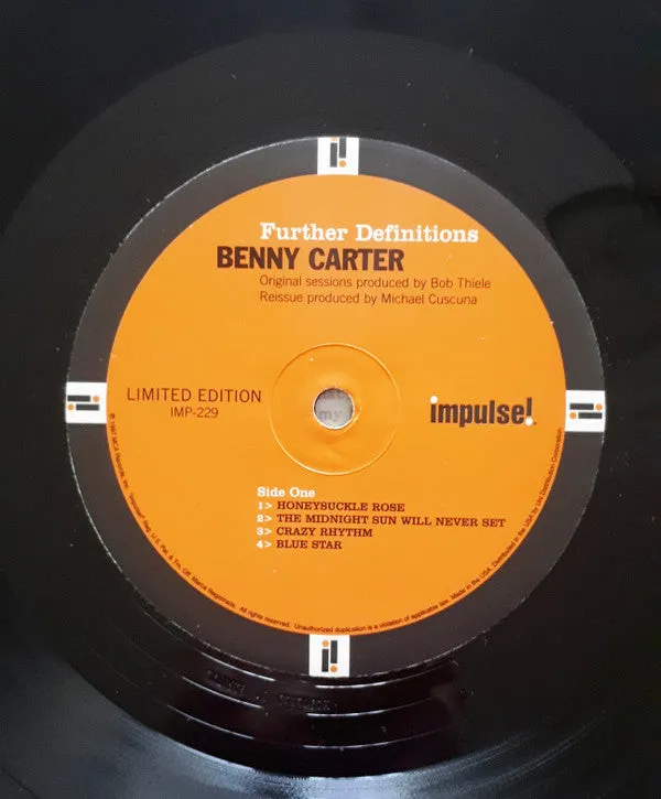 Benny Carter Further Definitions LP 180g riedizione limitata