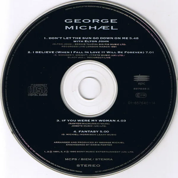 George Michael Elton John Don't Let The Sun CD singolo