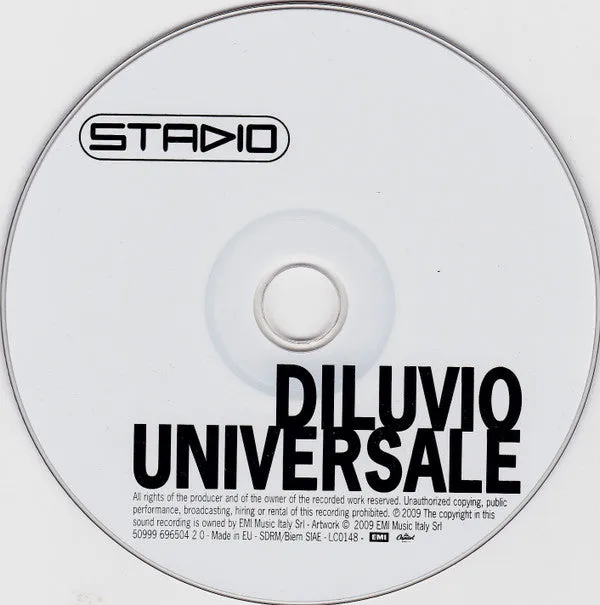 Stadio Diluvio Universale CD album pop rock 2009