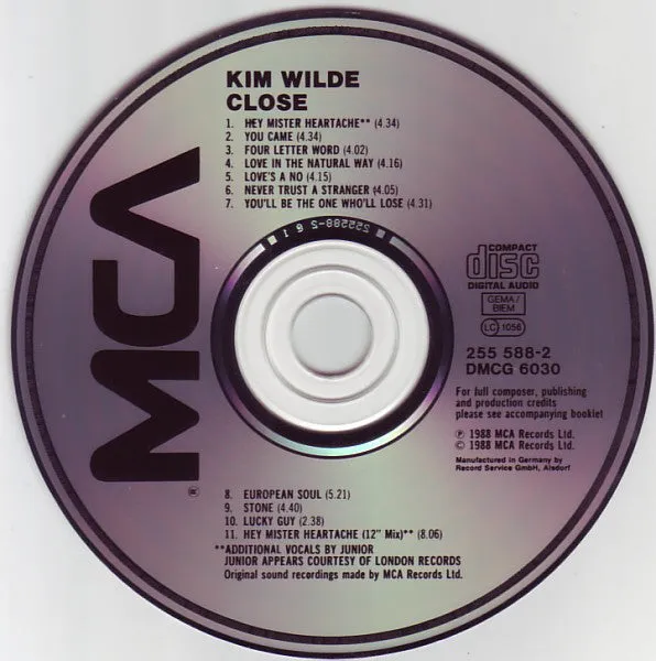 Kim Wilde Close CD album 1988 synth-pop