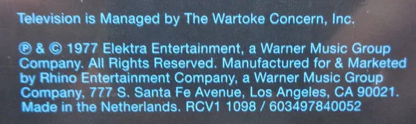 Television Marquee Moon vinile LP ristampa Ultimate