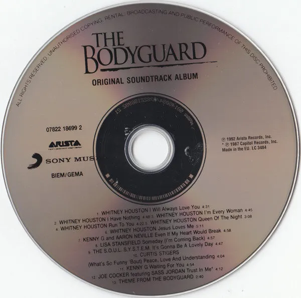 The Bodyguard Colonna Sonora Originale CD album ristampa