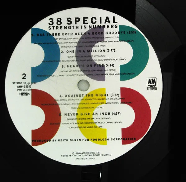 38 Special Strength In Numbers LP vinile Giappone 1986