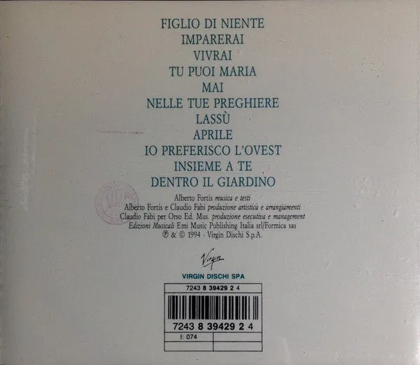 Alberto Fortis Dentro Il Giardino CD album pop usato