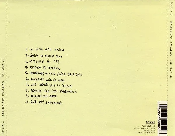 Mojave 3 Excuses For Travellers CD album indie rock 4AD