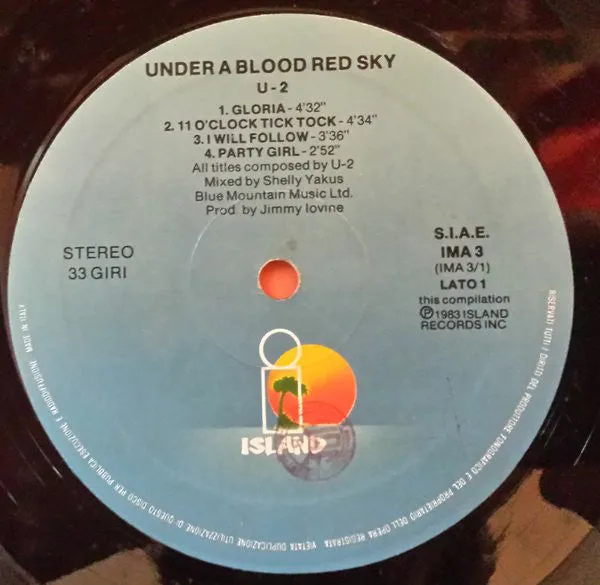 U2 Under A Blood Red Sky MiniAlbum LP Live Italia 1983