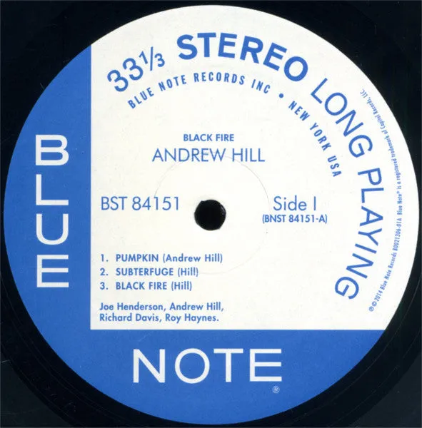 Andrew Hill Black Fire vinile LP ristampa Blue Note