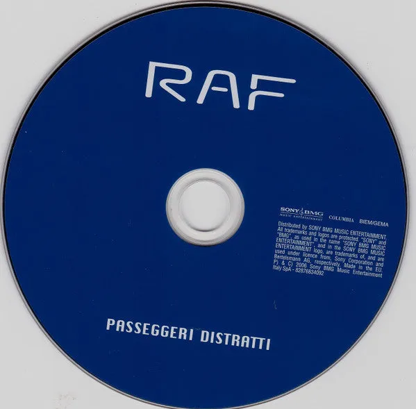 Raf Passeggeri Distratti CD album VG+ 9 brani