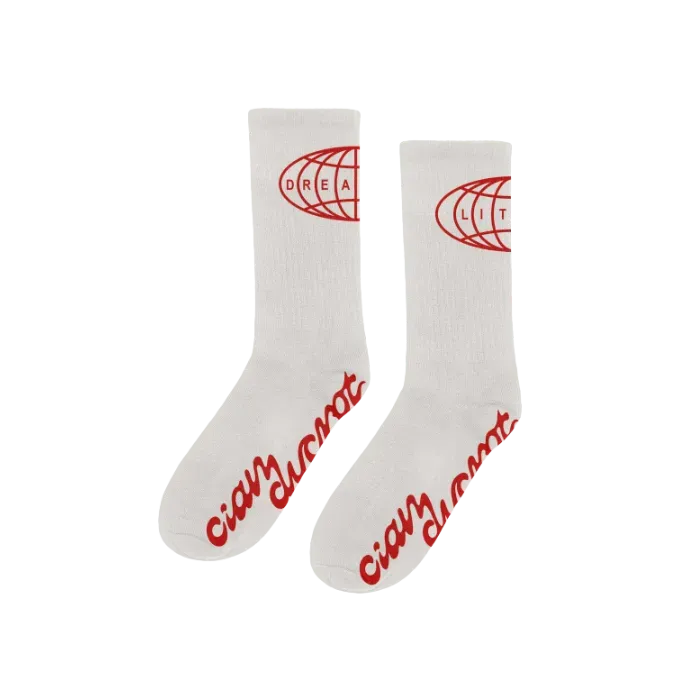 Cian Ducrot Little Dreaming Globe calzini bianchi cotone
