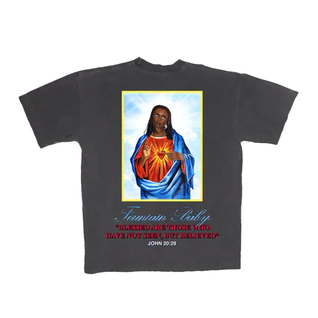 Polydor Fountain Baby Tee maglietta nera vintage wash