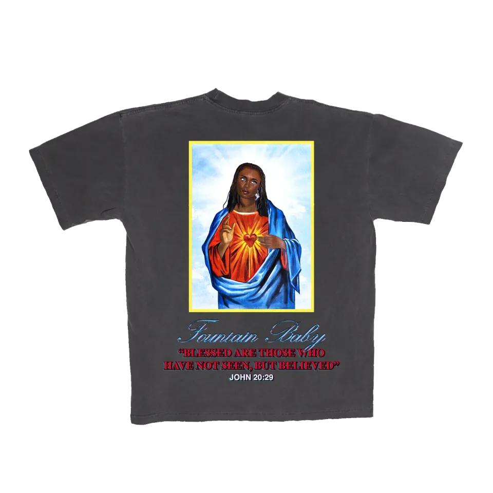 Polydor Fountain Baby Tee maglietta nera vintage wash