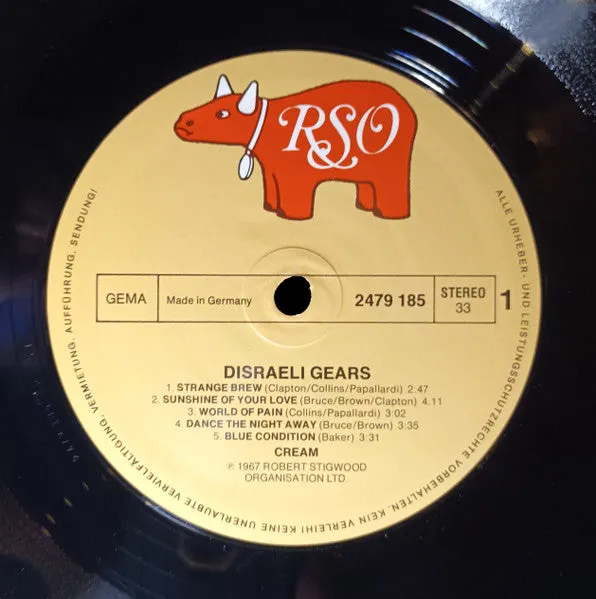 Cream Disraeli Gears LP vinile ristampa tedesca blues rock