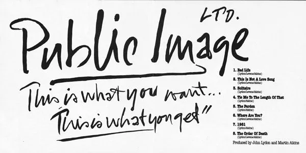Public Image Ltd This Is What You Want CD album ristampa