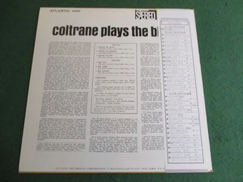 John Coltrane Plays The Blues vinile LP ristampa NM