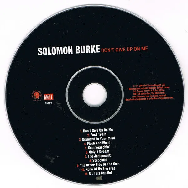 Solomon Burke Don't Give Up On Me CD album VG+