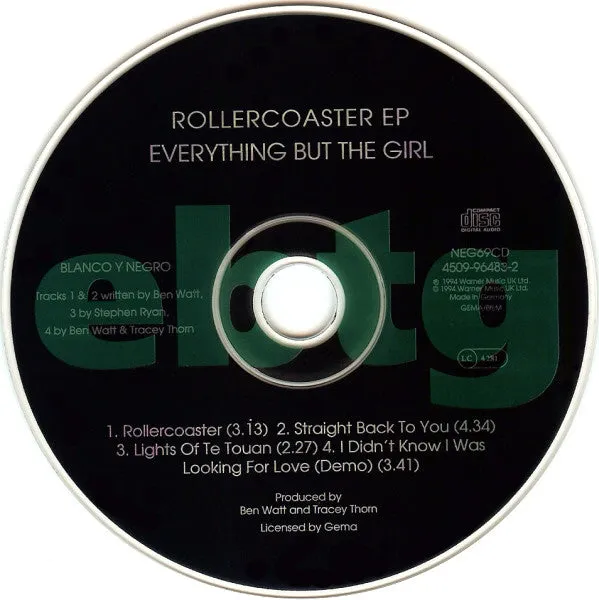 Everything But The Girl Rollercoaster EP CD usato VG+ downtempo