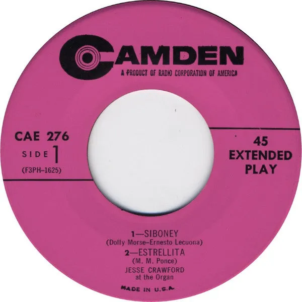 Jesse Crawford Latin Rhythms For Organ 7" EP latin