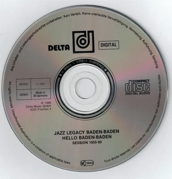 Hello Baden Baden Sessions 1955-60 CD mono jazz
